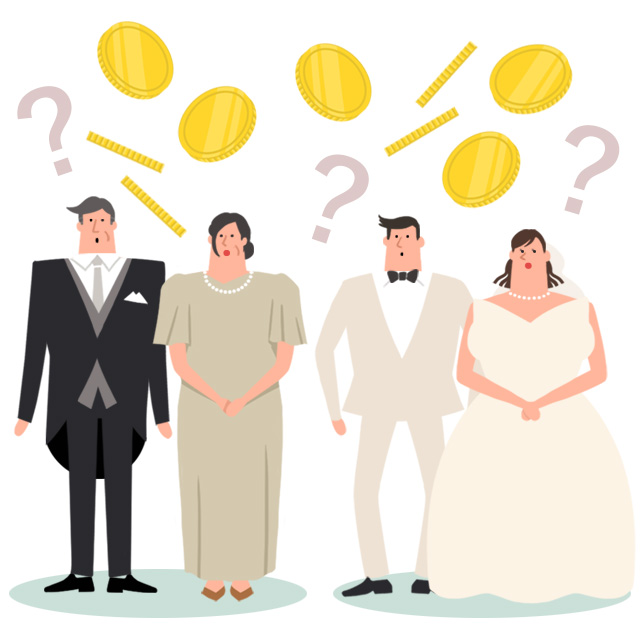 結婚式費用について考える人々
