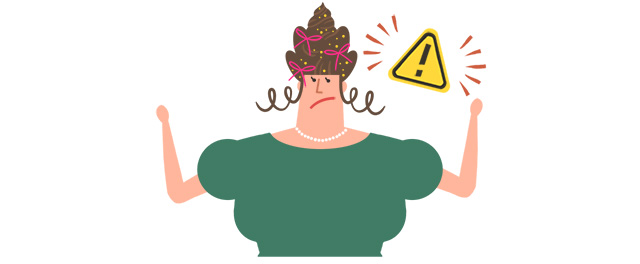 派手な髪型の女性