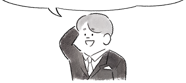 スピーチをする男性