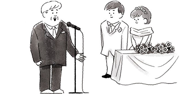 スピーチする男性