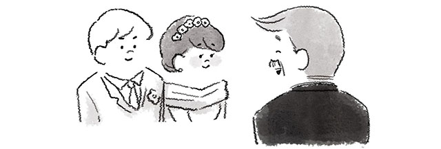 スピーチをする男性