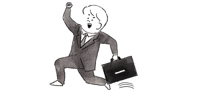 仕事を頑張る新郎