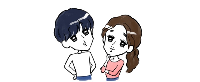 考えるカップル