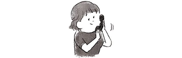 電話する女の子