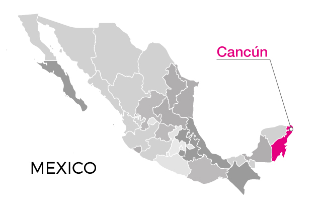 メキシコのカンクンの位置