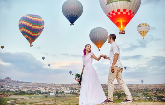 トルコの気球ウェディングの様子