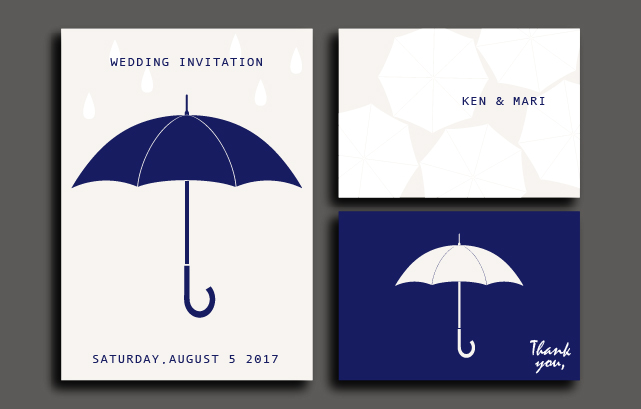 傘をデザインした招待状