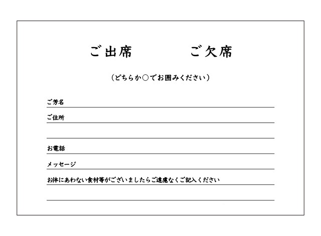 裏面の書き方