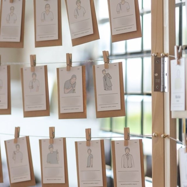 似顔絵つきのエスコードカード