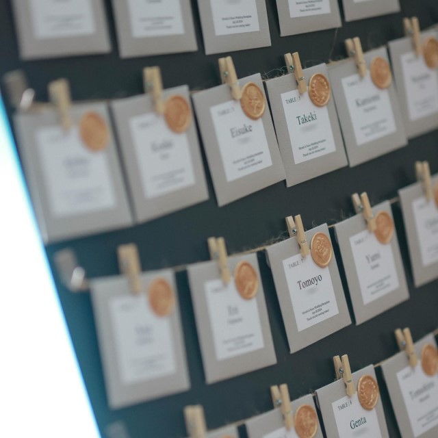 クリップで留められたエスコードカード