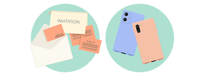 紙の招待状とWEB招待状