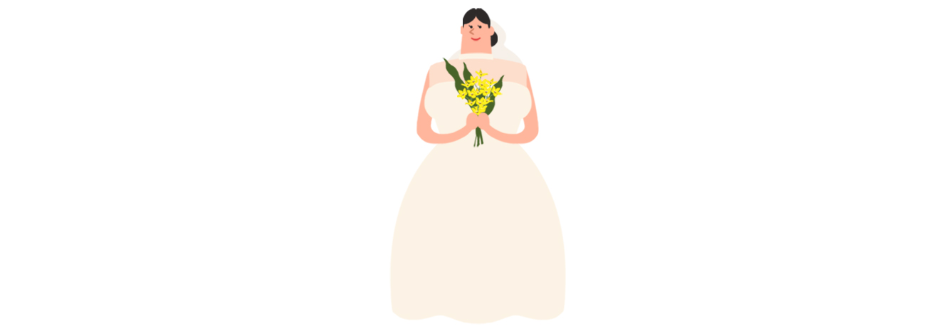 花を持つ花嫁