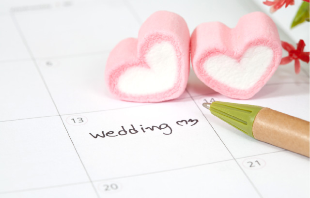 結婚式の日が記されたカレンダー