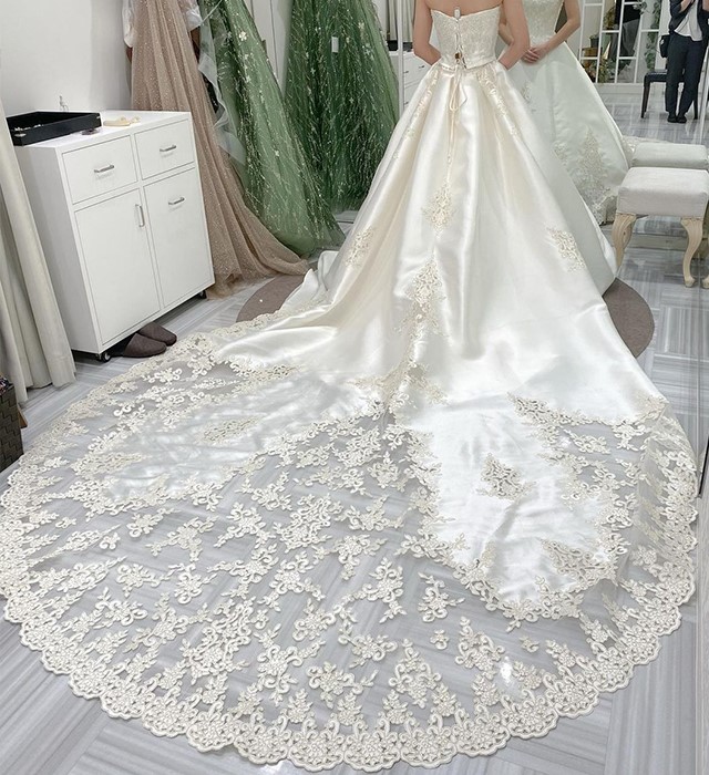 【結婚式/ウェディング】エレガントなAラインのウェディングドレス 写真映えも好感度も叶う！ みんなに愛される【王道エレガントドレス】11選