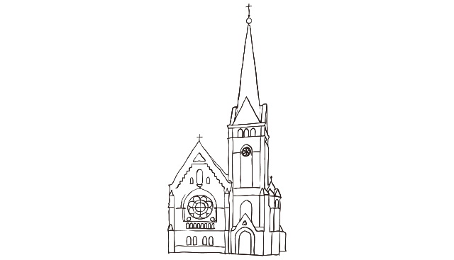 線画の教会