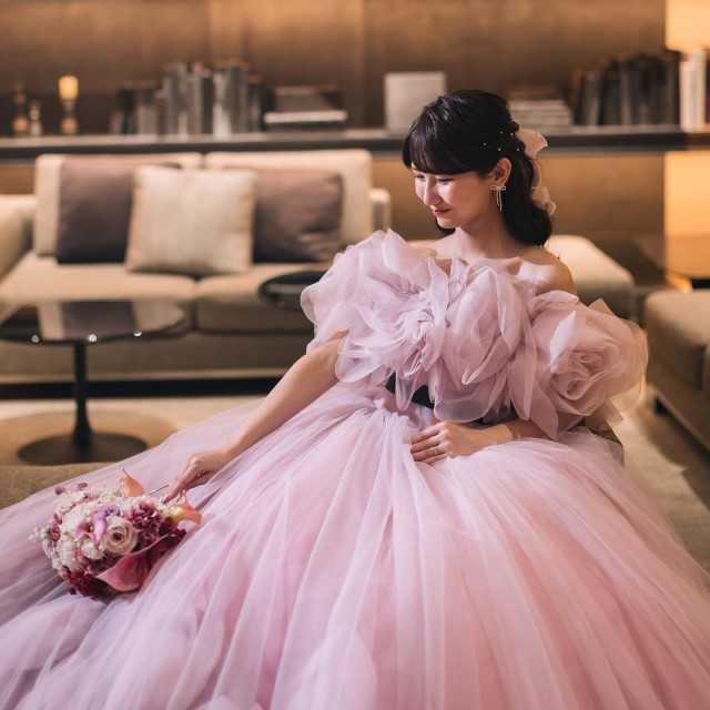 大きなリボン付ウェディングドレス✨パールが可愛い結婚式用マタニティOK 大きなリボン付ウェディングドレス?パールが可愛い結婚式用