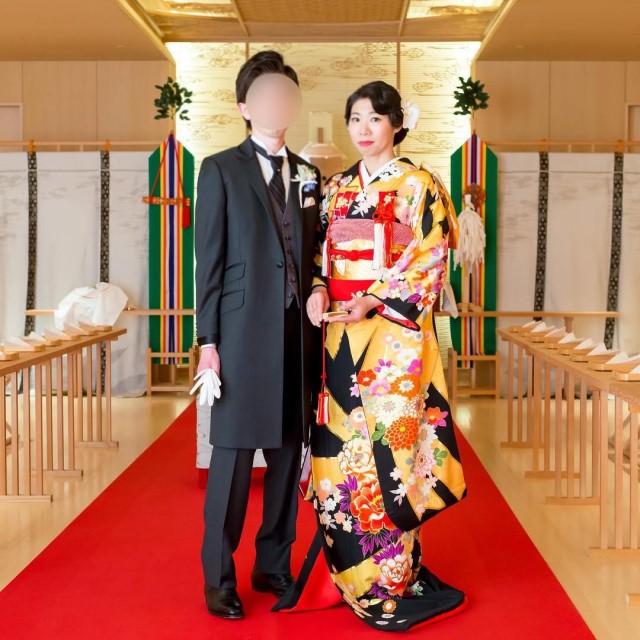 新郎が洋装のミックスコーデ
