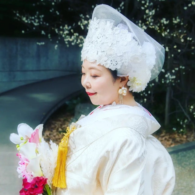オーガンジー綿帽子