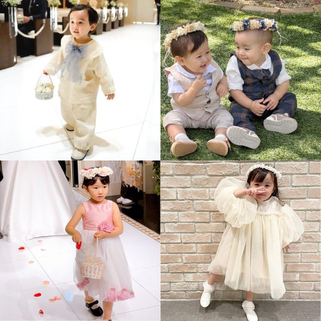 結婚式に出席する子供たち