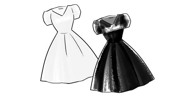真っ白や真っ黒のドレス