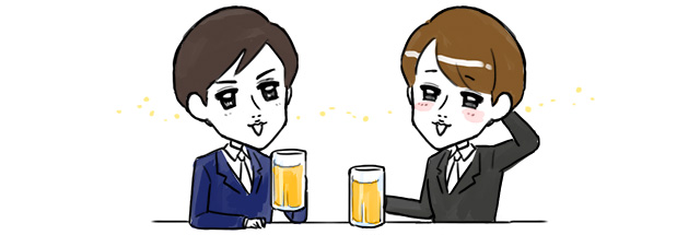 ビールを飲む男性