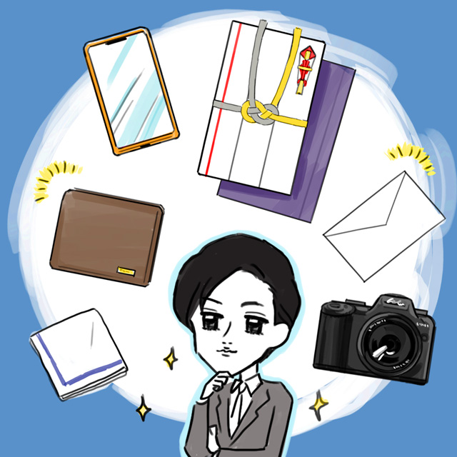 結婚式の持ち物を確認する男性
