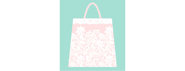 花柄レースのピンクのバッグ