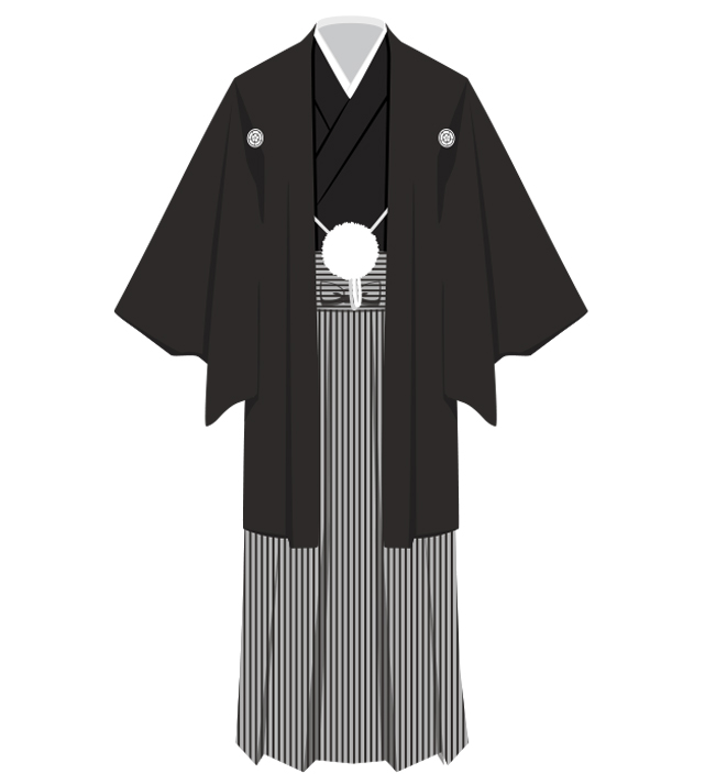 黒五つ紋付き羽織袴