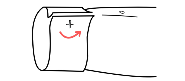 シャツに通したカフスボタンを留める