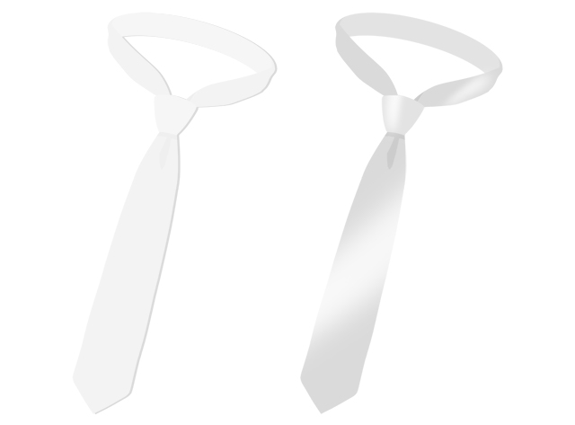 白いネクタイとシルバーのネクタイ