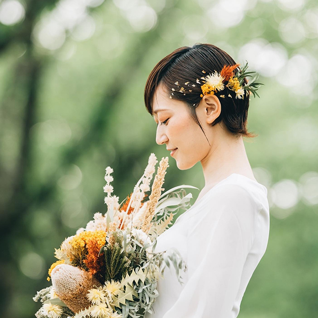 花嫁の髪型】ショートの人必見！オシャレでかっこいいアレンジ実例をご