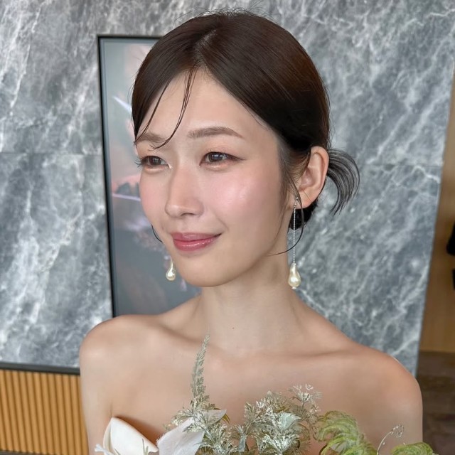 ナチュラルメイクの花嫁さん