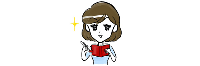 ノートに記録する女性