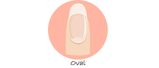 「オーバル」の形の爪