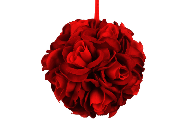 真っ赤な花のボールブーケ