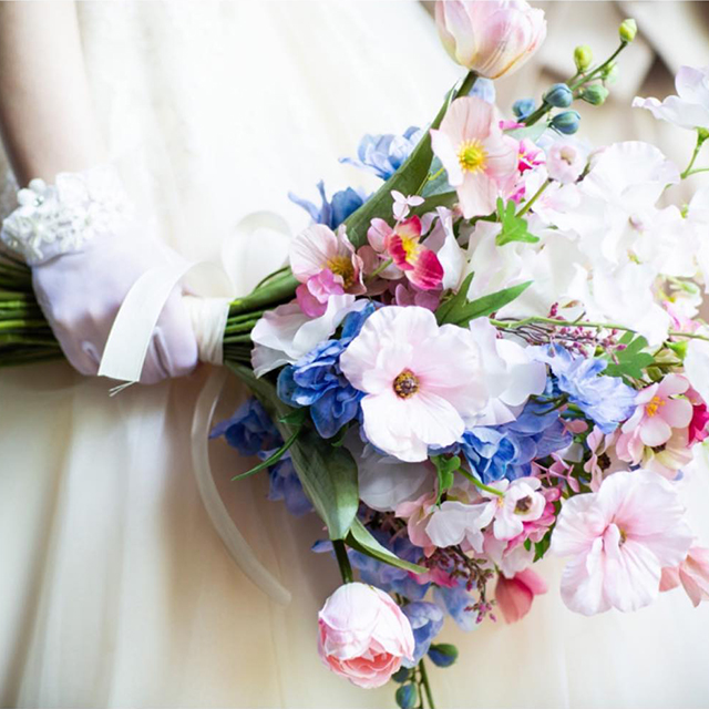 2024春婚　春の小花いっぱいのウェディングブーケ