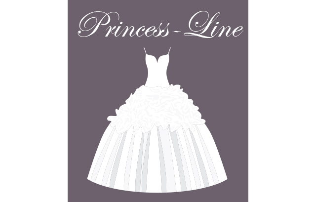 プリンセスラインのウェディングドレス