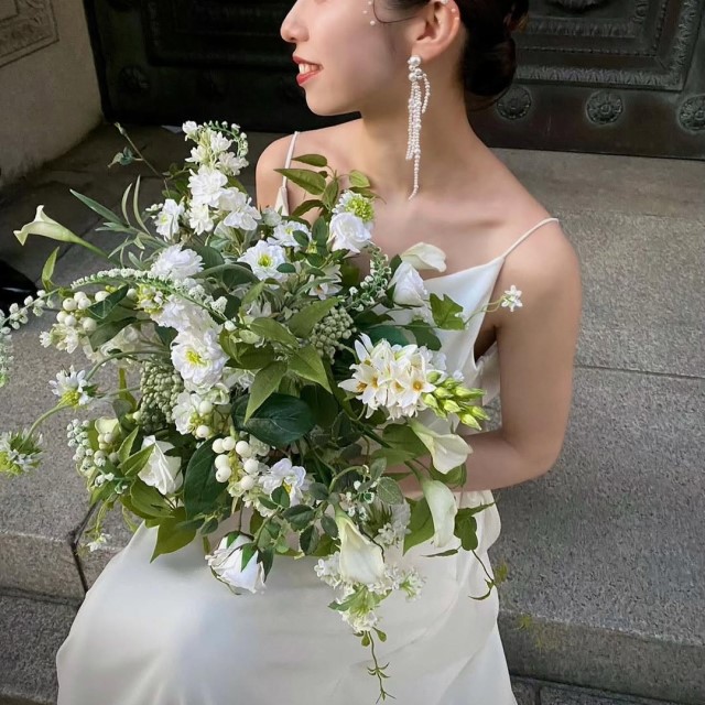 ※値下げ　ブーケ ナチュラル ボタニカル 白　造花 ブーケ　ウエディング　結婚式 楽天市場】ウェディングブーケ ウエディングブーケ オーバルブーケ