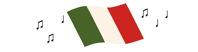 イタリア国旗と音符