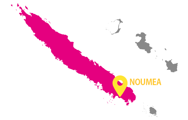 グランドテール島の首都ヌメアの位置