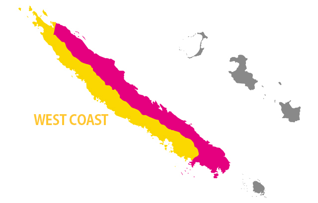 グランドテール島の西海岸エリアの位置
