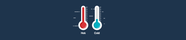 「Hot」と「Cold」の温度計