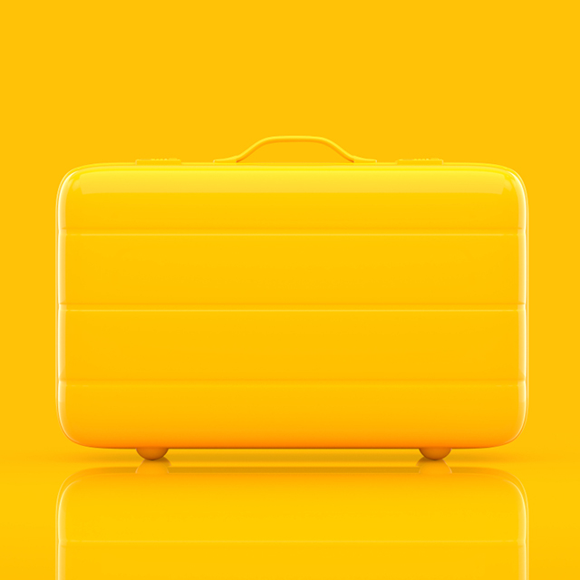 黄色のスーツケース